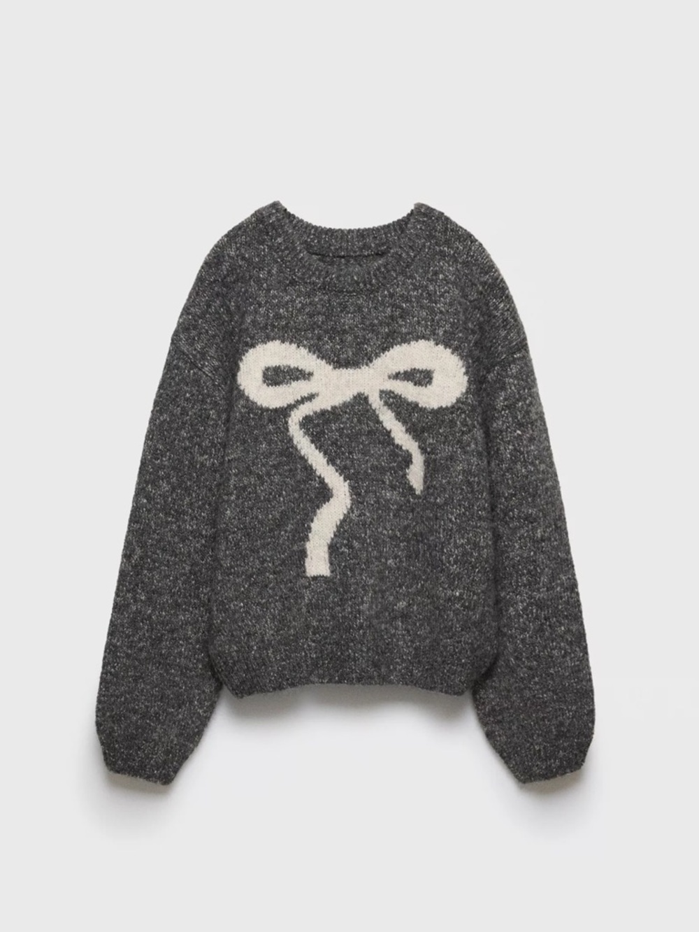 Knit Bow Print Sweater - Women